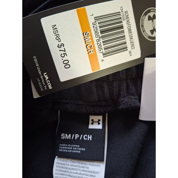 NWT Under Armour Jogger Pants S Black Velour Soft Lounge Athletic - Picture 4 of 9